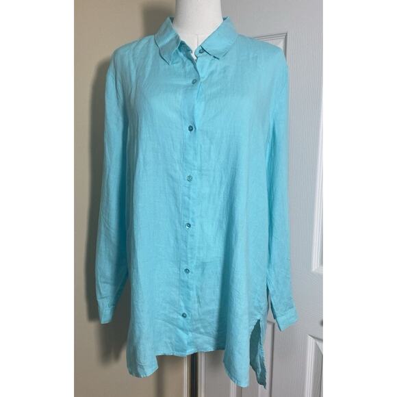 Eileen Fisher Light Blue Blouse - Picture 1 of 6